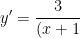 y'=\frac{3}{(x+1)^2}>0,\: \forall x \in D
